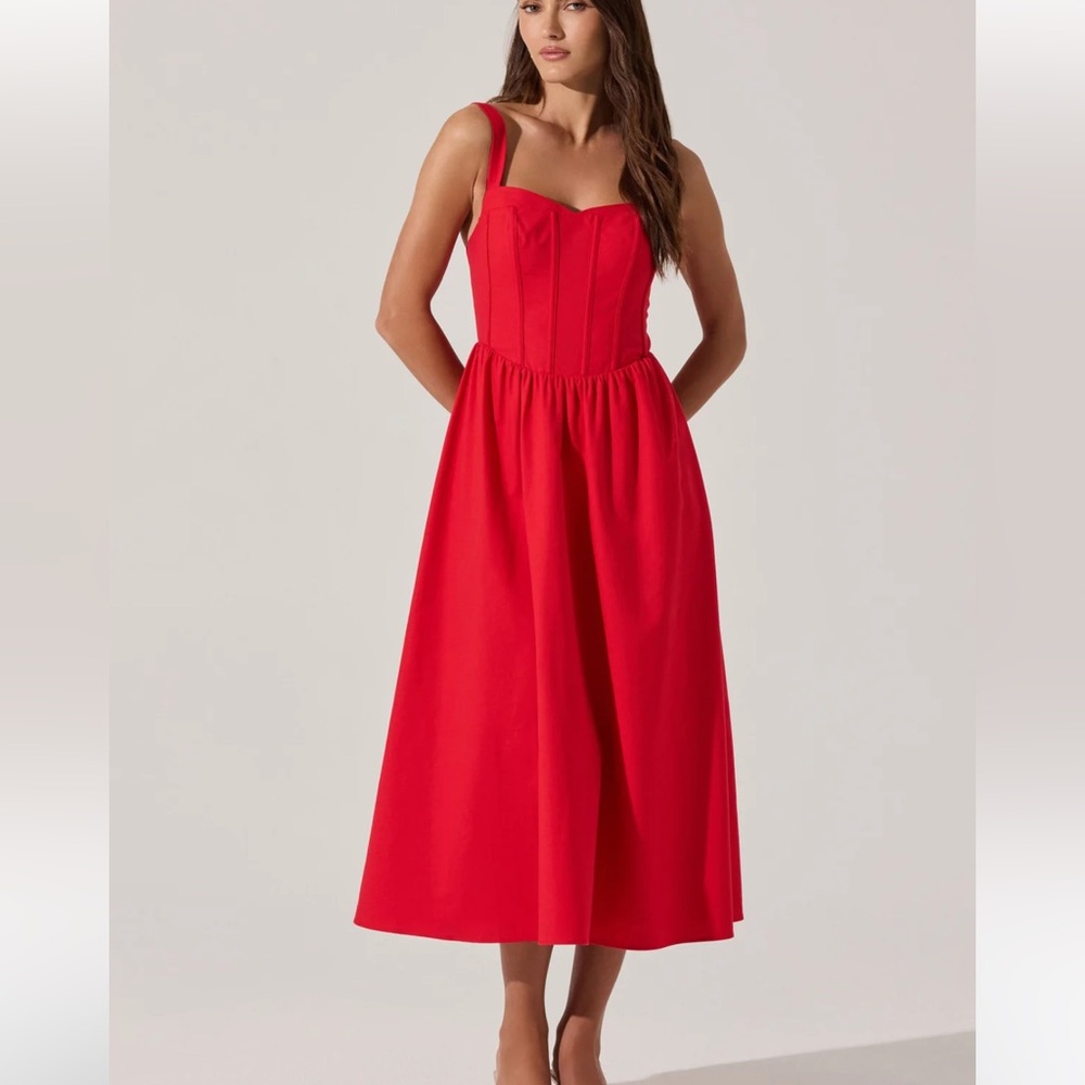 ASTR the Label Sweetheart Corset Linen Dress